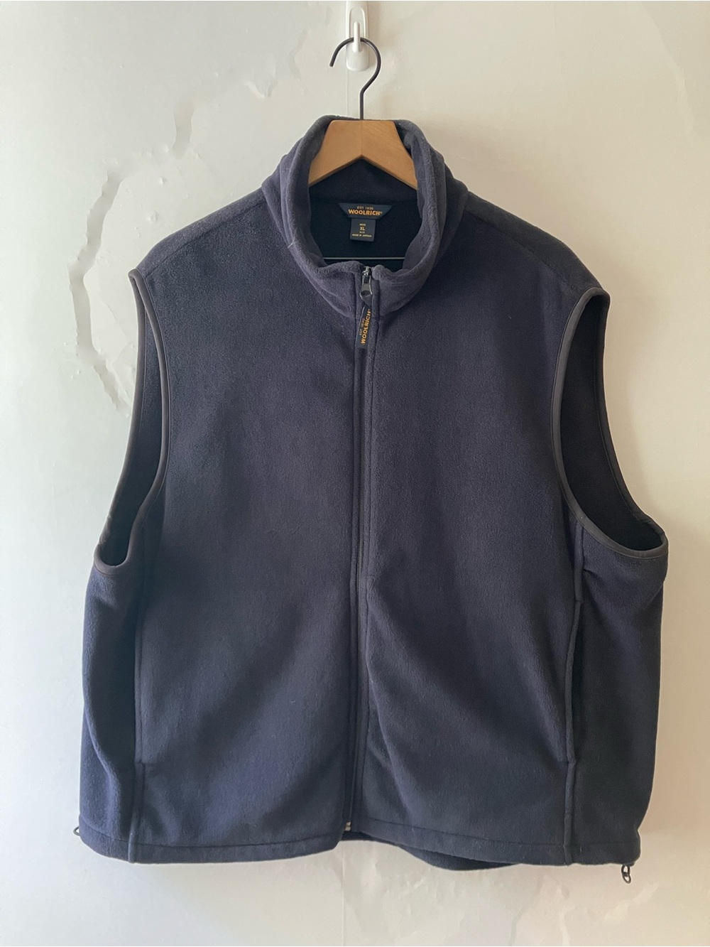 WOOLRICH Navy Fleece Zip Up Vest